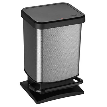 Rotho Paso Mülleimer 20l mit Pedal und Deckel, Kunststoff (PP) BPA-frei, carbonmetallic, 20l (29.3 x 26.6 x 45.7 cm) im Sale